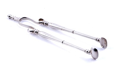 Lot 441 - A pair of Victorian Scottish silver sugar tongs in the form of ember tongs or andirons