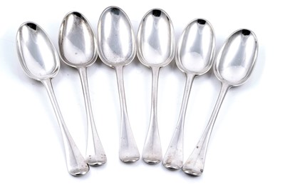 Lot 444 - A set of five Scottish silver tablespoons