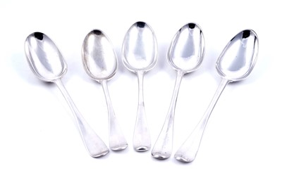 Lot 446 - Five various Scottish silver tablespoons