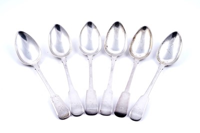 Lot 455 - A set of six Scottish provincial silver tablespoons