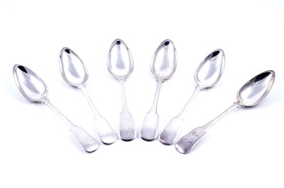 Lot 460 - A set of six Scottish provincial silver tablespoons
