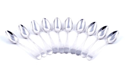 Lot 467 - A set of ten Scottish provincial silver dessert spoons