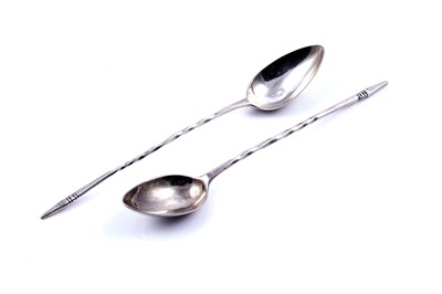 Lot 475 - Two George III Scottish provincial masking spoons, by William Byres, Banff