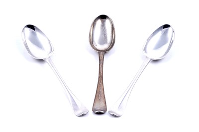 Lot 479 - Three Scottish provincial tablespoons, by Johnston, Montrose; and Cooper, Aberdeen.