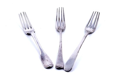 Lot 487 - Three Maltese silver table forks