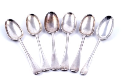 Lot 504 - A set of five Scottish provincial silver tablespoons