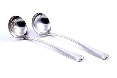 Lot 505 - A pair of Scottish provincial silver sauce ladles