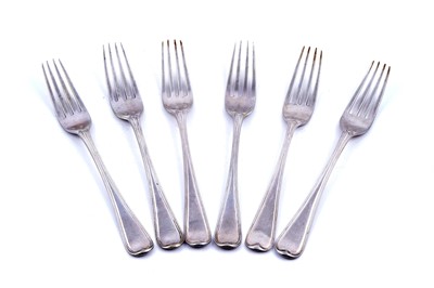 Lot 510 - A set of six early 19th Century Indian colonial silver table forks