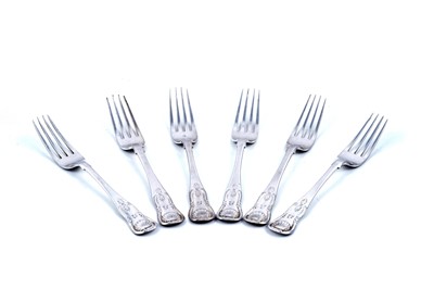 Lot 517 - A set of six early Victorian Scottish silver dessert forks