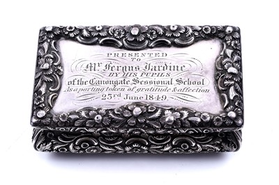 Lot 532 - A William IV rectangular silver snuff box