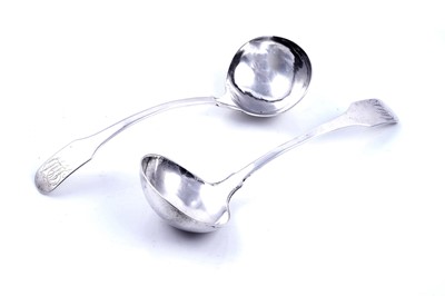 Lot 538 - A pair of early 19th Century colonial silver sauce ladle