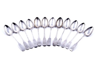 Lot 541 - A set of twelve Scottish provincial silver teaspoons