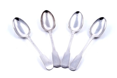 Lot 543 - A set of four Scottish provincial silver tablespoons