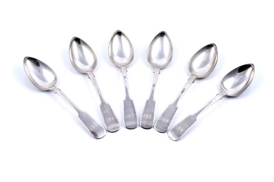 Lot 546 - A set of six Scottish provincial silver dessert spoons