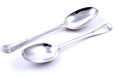 Lot 555 - A pair of George II Scottish silver tablespoons
