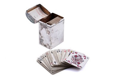 Lot 557 - A George V silver playing cards box