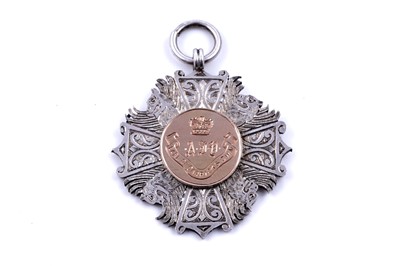 Lot 558 - A rare Scottish provincial silver and gold prize fob medal