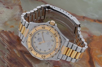 Lot 625 - Tag Heuer 3000 Professional: a two-tone stainless steel and gilt cased wristwatch