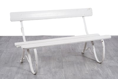 Lot 311 - A white painted garden bench