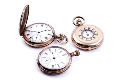 Lot 227 - Three gold plated pocket watches