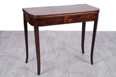 Lot 60 - A late Georgian inlaid mahogany tea table