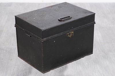 Lot 198 - A cast metal heavy-duty lockbox