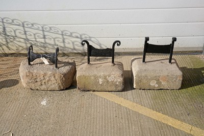 Lot 312 - Three Victorian cast iron boot scrapers