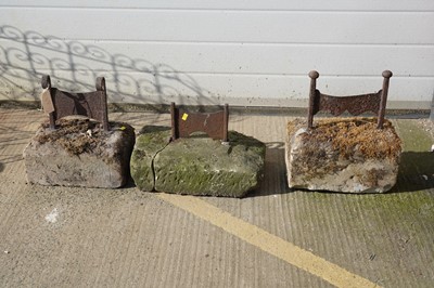 Lot 313 - Three Victorian cast iron boot scrapers
