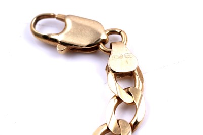 Lot 92 - A modern 18ct gold flat curb-link necklace
