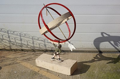 Lot 324 - An early 20th Century armillary sundial