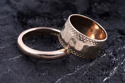 Lot 45 - Two 9ct gold wedding bands