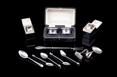 Lot 248 - Silver napkin rings and flatware
