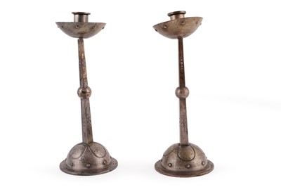 Lot 248 - A pair of WMF candlesticks