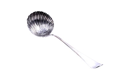 Lot 309 - A late George II silver soup ladle
