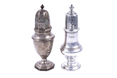 Lot 129 - A George V silver sugar caster