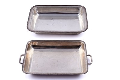 Lot 130 - A George V silver entrée dish cover of rectangular cushion form