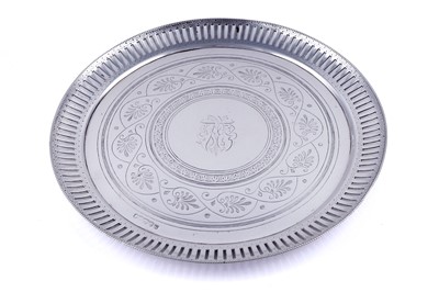 Lot 218 - A Victorian engraved silver salver
