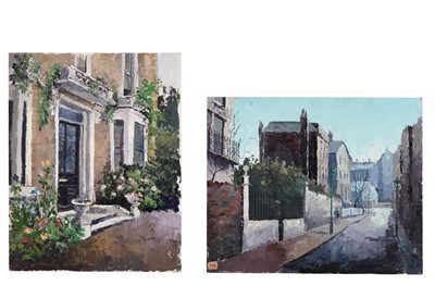 Lot 514 - Joyce Mary Tully - Two street scenes | oil
