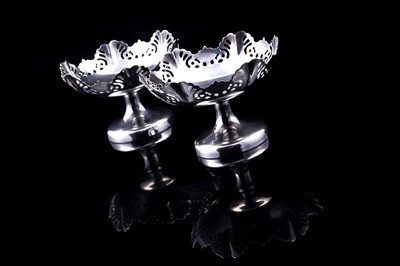 Lot 303 - A pair of Elizabeth II silver pedestal bonbon dishes