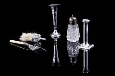 Lot 304 - A Victorian silver crumb brush; and other items