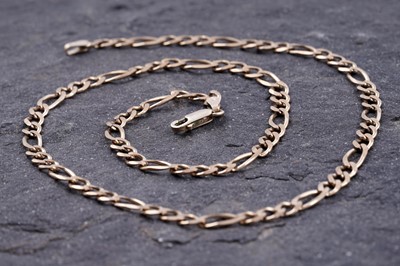 Lot 52 - A 9ct gold Figaro link necklace
