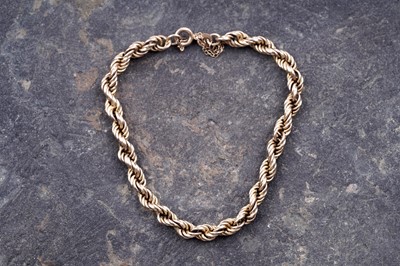 Lot 54 - A 9ct gold rope-twist bracelet