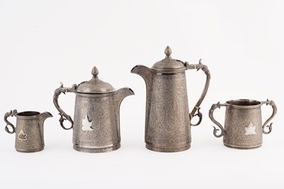 Lot 249 - A Victorian silver-plated four-piece tea set