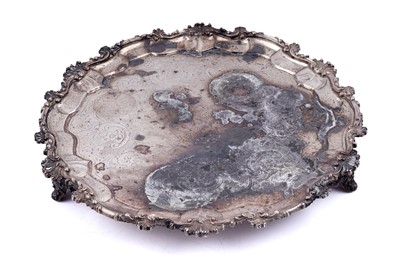 Lot 239 - A Victorian silver salver of shaped circular outline