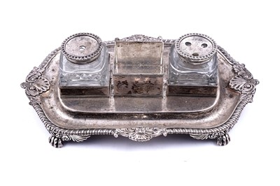Lot 241 - A George III silver inkstand