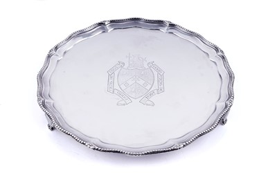 Lot 243 - A Victorian silver salver of shaped circular outline
