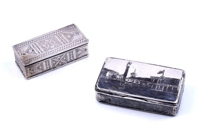 Lot 332 - A late 19th Century Russian silver and niellowork snuff box; and a modern Italian silver box