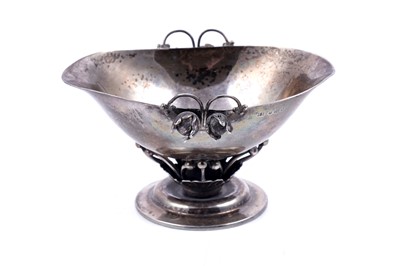 Lot 161 - A pre-war Danish silver small boat-shaped dish
