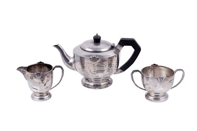 Lot 199 - A George V art deco three-piece silver teaset