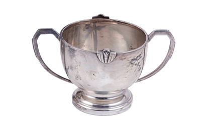 Lot 199 - A George V art deco three-piece silver teaset